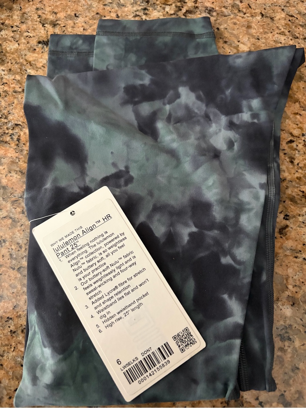 lululemon athletica Men’s Joggers in Black and Dark Green Tie-Dye